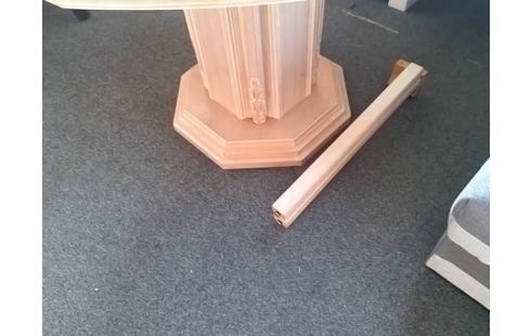 TABLE OCTOGONALE 2 ALLONGES CERUSEE