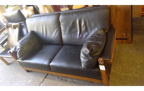 SOFA LEDER SCHWARZ