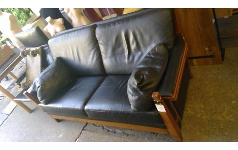 SOFA LEDER SCHWARZ