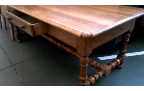 WOHNZIMMERTISCH 1 MASSIV RUSTIKAL EICHE 1 SCHUBLADE