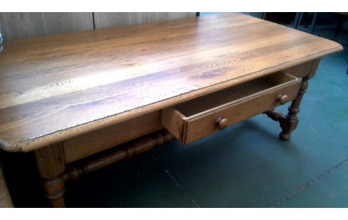 WOHNZIMMERTISCH 1 MASSIV RUSTIKAL EICHE 1 SCHUBLADE