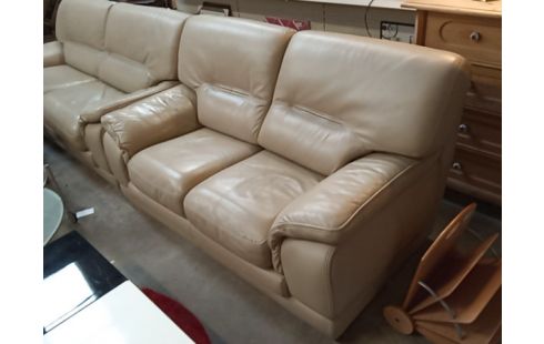 SALON CUIR CLAIR 3+2