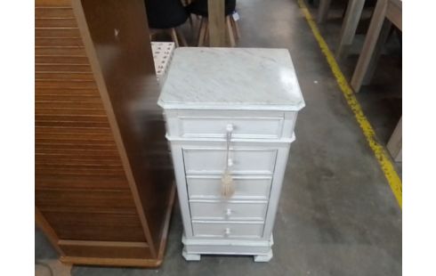 CHEVET 5 TIROIRS DESSUS MARBRE