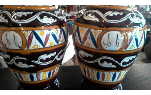 NABEUL TUNISIE PAIRE VASES EP 1960/70