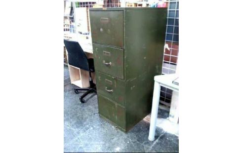 AKTENSCHRANK METALL GRÜN 4-SCHUB. VINTAGE