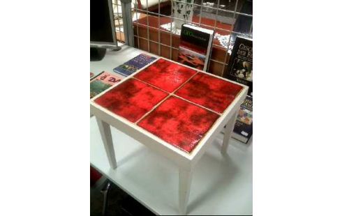 BEISTELLMÖBEL KLEIN HOLZ FLIESEN ORANG.