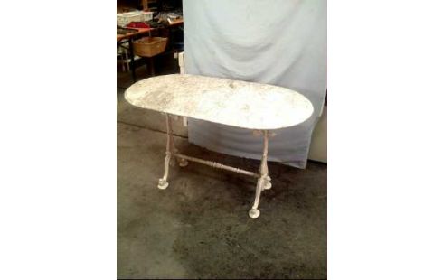 GARTENTISCH GUSSEISEN MARMORPLATTE VERZIERT