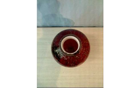 VASE GLAS ROT VINTAGE GEMUSTERT <WMF IKORA>