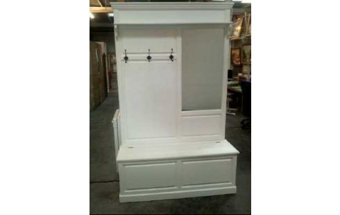 GARDEROBE WEISS HOLZ +SPIEGEL +KISTE <RENZ>