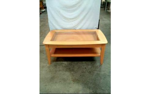 COUCHTISCH HOLZ 2-EB. 1-SCHUB. GLASPLATTE