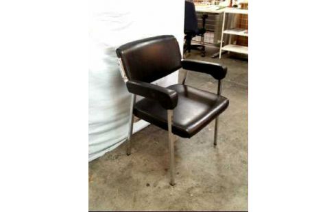 STUHL SCHWARZ METALL LEDEROPTIK ARMLEHNEN