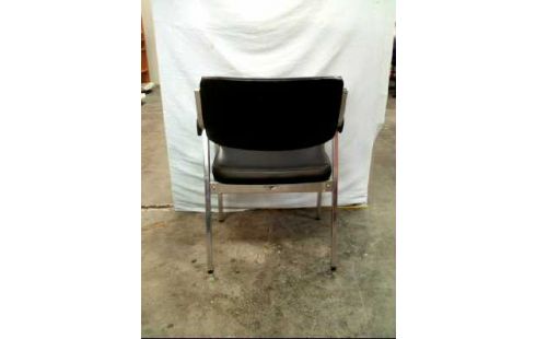 STUHL SCHWARZ METALL LEDEROPTIK ARMLEHNEN