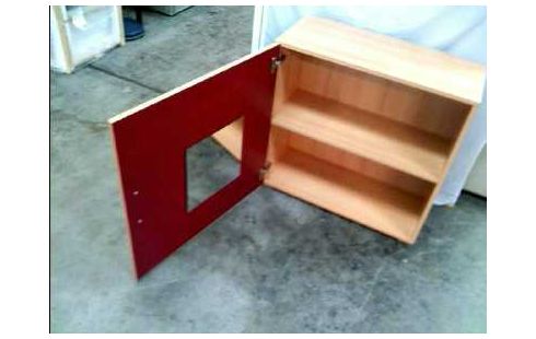 SCHRANK HOLZ HELL ROT FURNIERFOLIE 1 TÜR