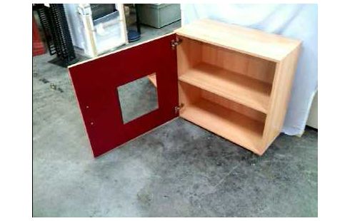 SCHRANK HOLZ HELL ROT FURNIERFOLIE 1 TÜR