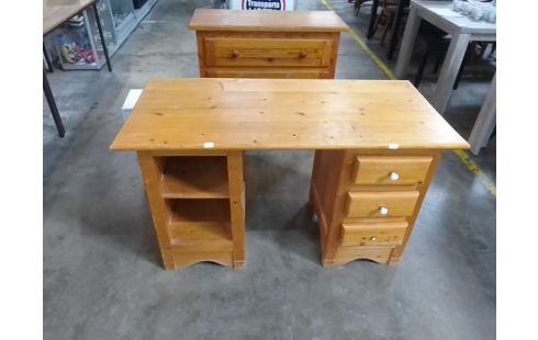 BUREAU 3 TIROIRS PIN EN L'ETAT