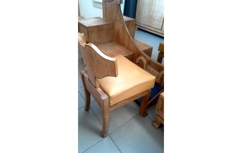 COMMODE, , MIROIR ART DECO. CERUSE GRAND 2 PORTES / 2 TIROIRS