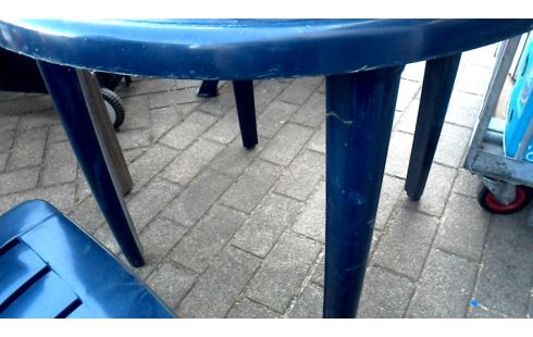 TUINTAFEL ROND BLAUW PVC
