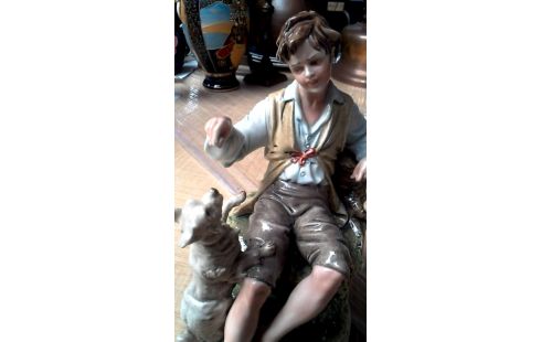 STATUETTE CAPO DI MONTE JUNGE MET, , HUND