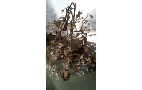 HÄNGELAMPE BRAUN METALL KRISTALL