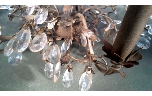 HÄNGELAMPE BRAUN METALL KRISTALL