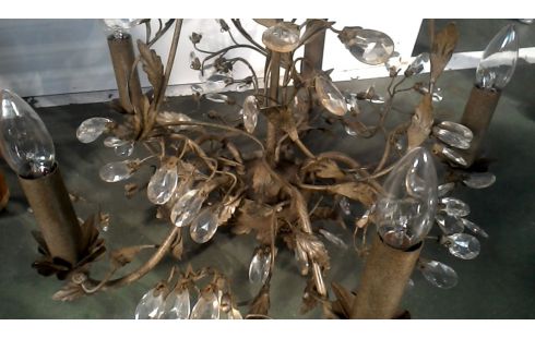 HÄNGELAMPE BRAUN METALL KRISTALL