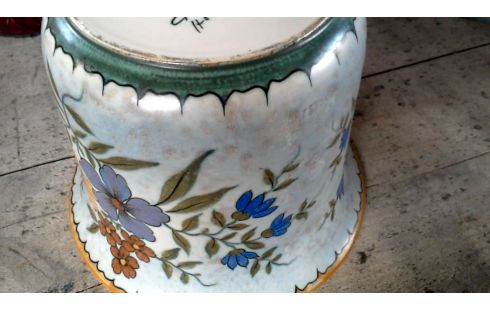 POT DE FLEURS VERTE ECRU FLEUR