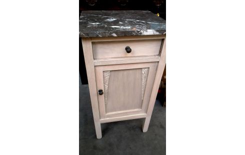 NACHTKASTJE ART DECO 1 DEUR / 1 LADE CERUSE MARMER