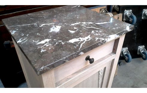 NACHTKASTJE ART DECO 1 DEUR / 1 LADE CERUSE MARMER