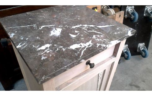 NACHTKASTJE ART DECO 1 DEUR / 1 LADE CERUSE MARMER