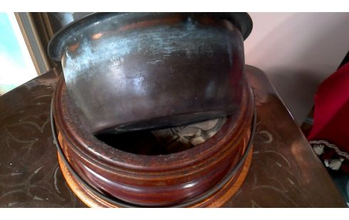 AMPHORE ANTIK KUPFER, , HOLZ