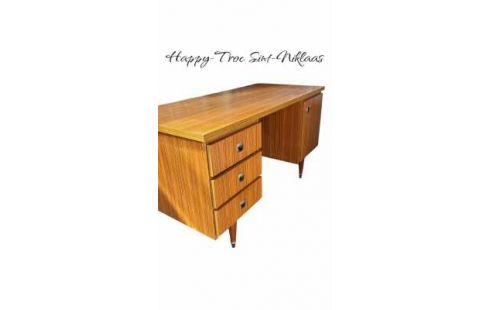 SCHREIBTISCH IM VINTAGE-STIL, , HOLZ LOOK 1 TÜR 3 SCHUBLADEN