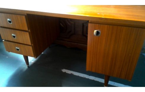 SCHREIBTISCH IM VINTAGE-STIL, , HOLZ LOOK 1 TÜR 3 SCHUBLADEN