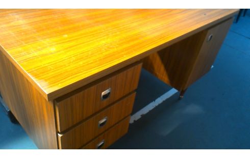 SCHREIBTISCH IM VINTAGE-STIL, , HOLZ LOOK 1 TÜR 3 SCHUBLADEN