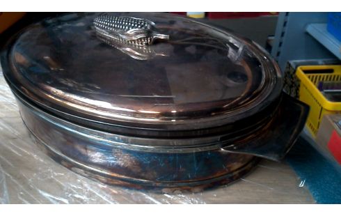 SCHAAL VERZILVERD PYREX GLAS