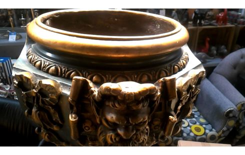 COLONNE MET, , POT DE FLEURS ITALIEN, , BOIS PLATRE