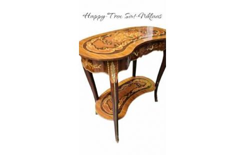 TABLE CONSOLE, , MARQUETERIE CUIVRE 1 TIROIR