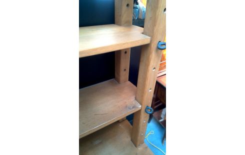 BÜCHERREGAL 1 RUSTIKAL MASSIV EICHE 2 TÜREN