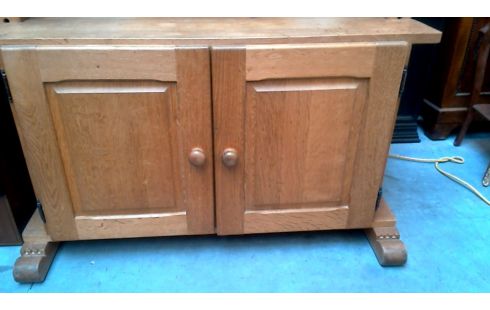 BÜCHERREGAL 1 RUSTIKAL MASSIV EICHE 2 TÜREN