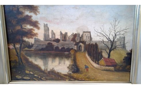 SCHILDERIJ KASTEELRUINE ZILV KADER