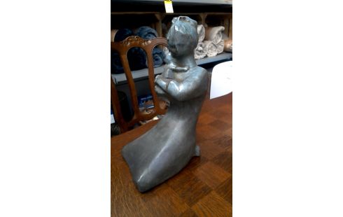 ESTATUA MUJER MET NIÑO CERÁMICO