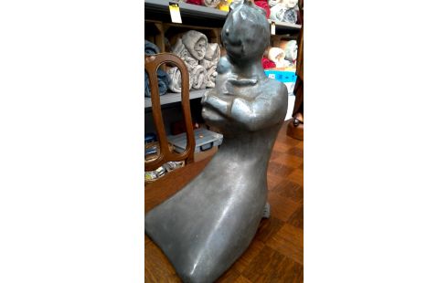 ESTATUA MUJER MET NIÑO CERÁMICO