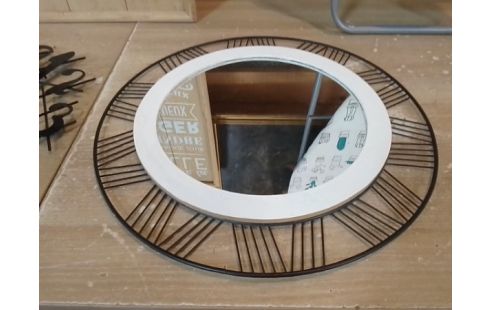 MIROIR OVALE BOIS METAL