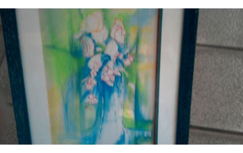 AQUARELLE  VASE ET  FLEURS SIGNEE