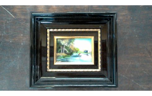 TABLEAU SIGNE BETOURNE EMAIL DE LIMOGES 17X20