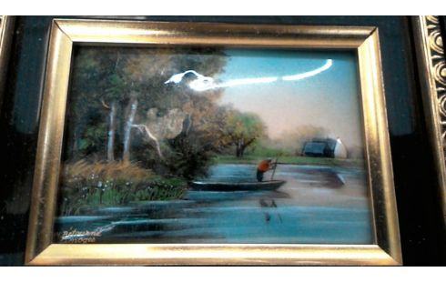 TABLEAU SIGNE BETOURNE EMAIL DE LIMOGES 17X20