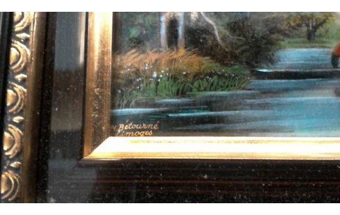 TABLEAU SIGNE BETOURNE EMAIL DE LIMOGES 17X20