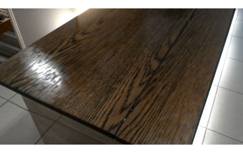 NIEDRIGES BUFFET IM VINTAGE-STIL WENGE BELEUCHTET 2 SCHUBLADEN