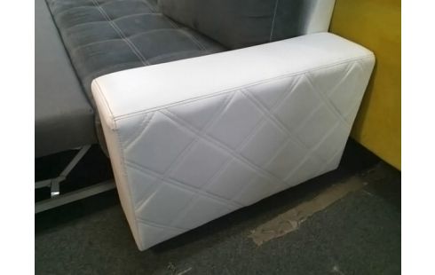 CANAPE D'ANGLE CONVERTIBLE GRIS ET BLANC (ABIME)