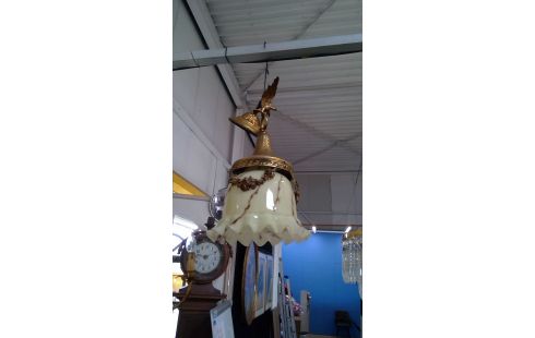 ANTIEK HALLUSTER BRONS/GLAS