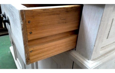 NIEDRIGES BUFFET TEAKHOLZ BLEIWEISS 4 TÜREN / 4 SCHUBLADEN